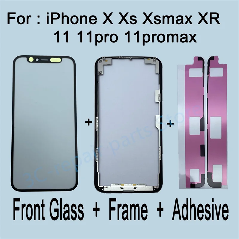 1 компл. Внешнее стекло для переднего экрана Рамка iPhone X XS Max Xr ЖК Внешний объектив