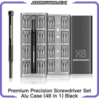 arrowmax premium precision screwdriver set with alu case 48 in 1 black hand tools iphone computer tri wing torx screwdrivers
