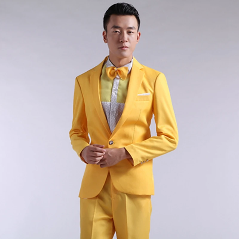 

Solid Color Suit Chorus Performance Evening Host Dress Dance Performance Men's Clothing