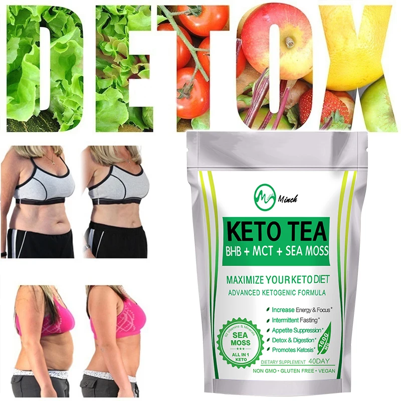 40Days Keto Morning and Evening Tea Bag Lose Weight Detox Slim Fat Burner Health Loss Man Women Belly Slimming Products |