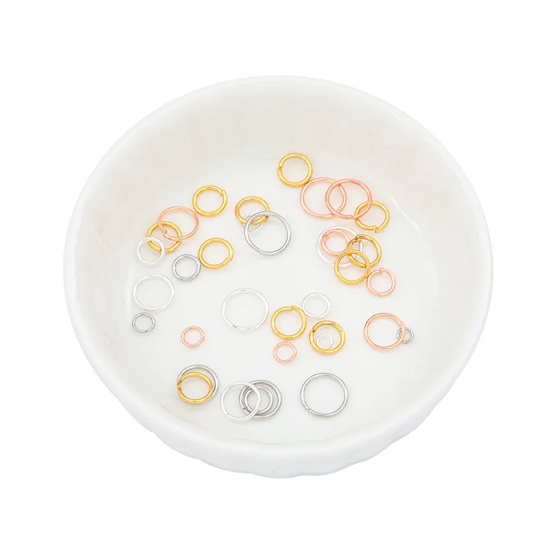 100pcs 3 4 5 6 7 8mm 14K Open Connected Single Loops Jump Rings For DIY Jewelry Making Bracelet Earrings Findings Accessories