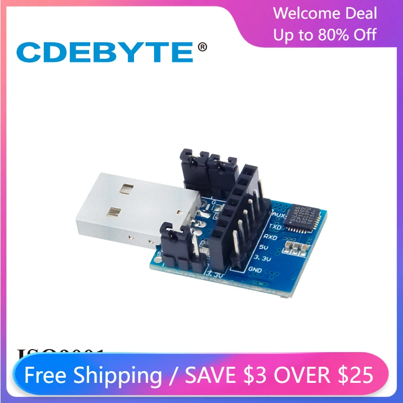 

CDEBYTE USB UART CP2102 E15-USB-T2-V2.0 UART USB для TTL 3,3 В 5 В, беспроводная тестовая плата, адаптер для радиочастотного последовательного модуля