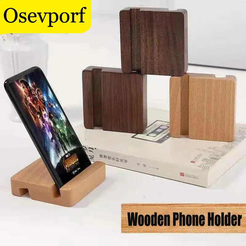 

Wooden Phone Holder For iPhone 12 SE 2 11 Pro Max X Creative Mobile Phone Brackets For Samsung S20 S10 Tablet Desk Phone Support