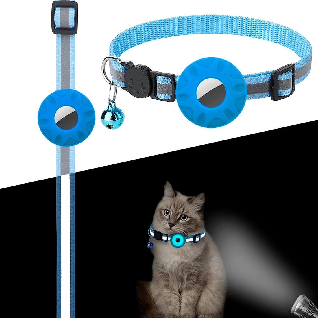

Reflective Airtag Case Collar for Cats with Protective Case for Anti Lost Locator Tracker Cat Accessories Pet Collars Cat collar