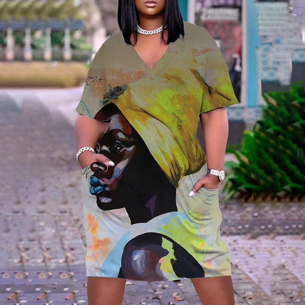 Летнее женское платье в стиле бохо индийские модели платья с 3D принтом лица