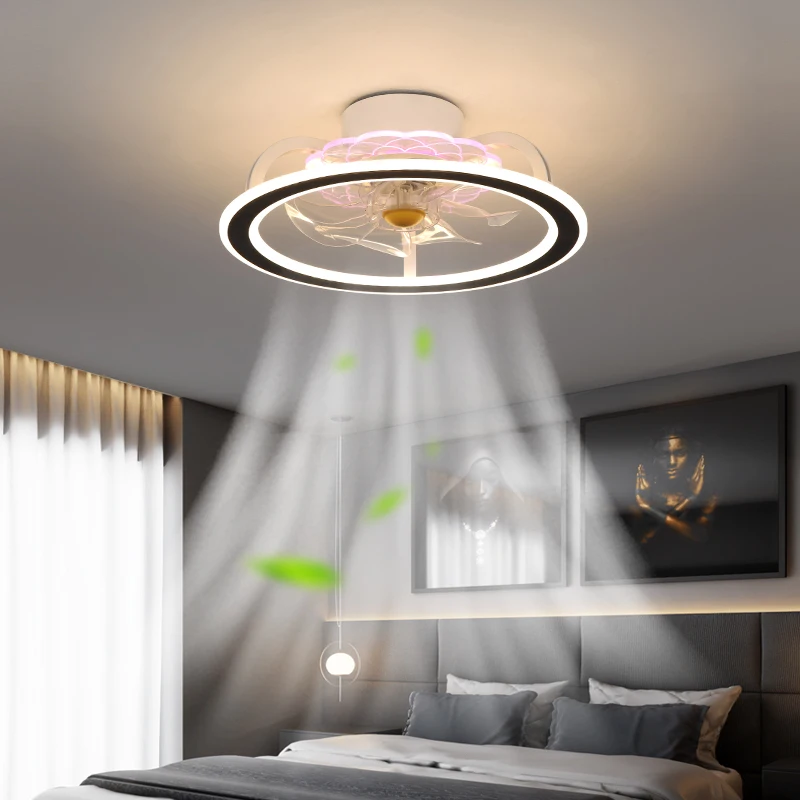 

Nordic night light LED light with ceiling fan no blade bedroom ceiling fan with remote control ceiling fan with lamp