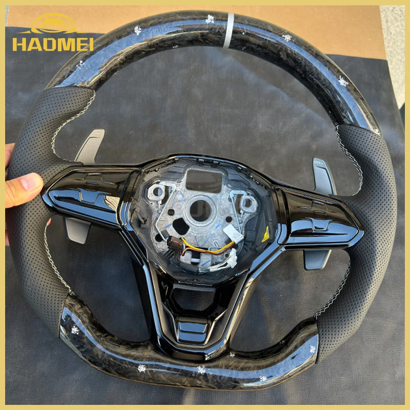 Фото Кованый карбоновый руль, подходит для Volkswagen Golf 8 R GTI MK8, универсальный автоматический и ручной, автомобильные аксессуары №1
