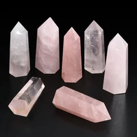 large 100 natural rock pink rose quartz crystal wand point healing crystal stone 50 60mm