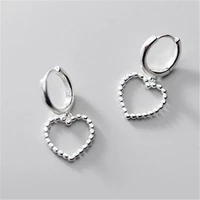 real 925 sterling silver heart shaped stud earrings for women wedding party jewelry gift pendientes jlfjda