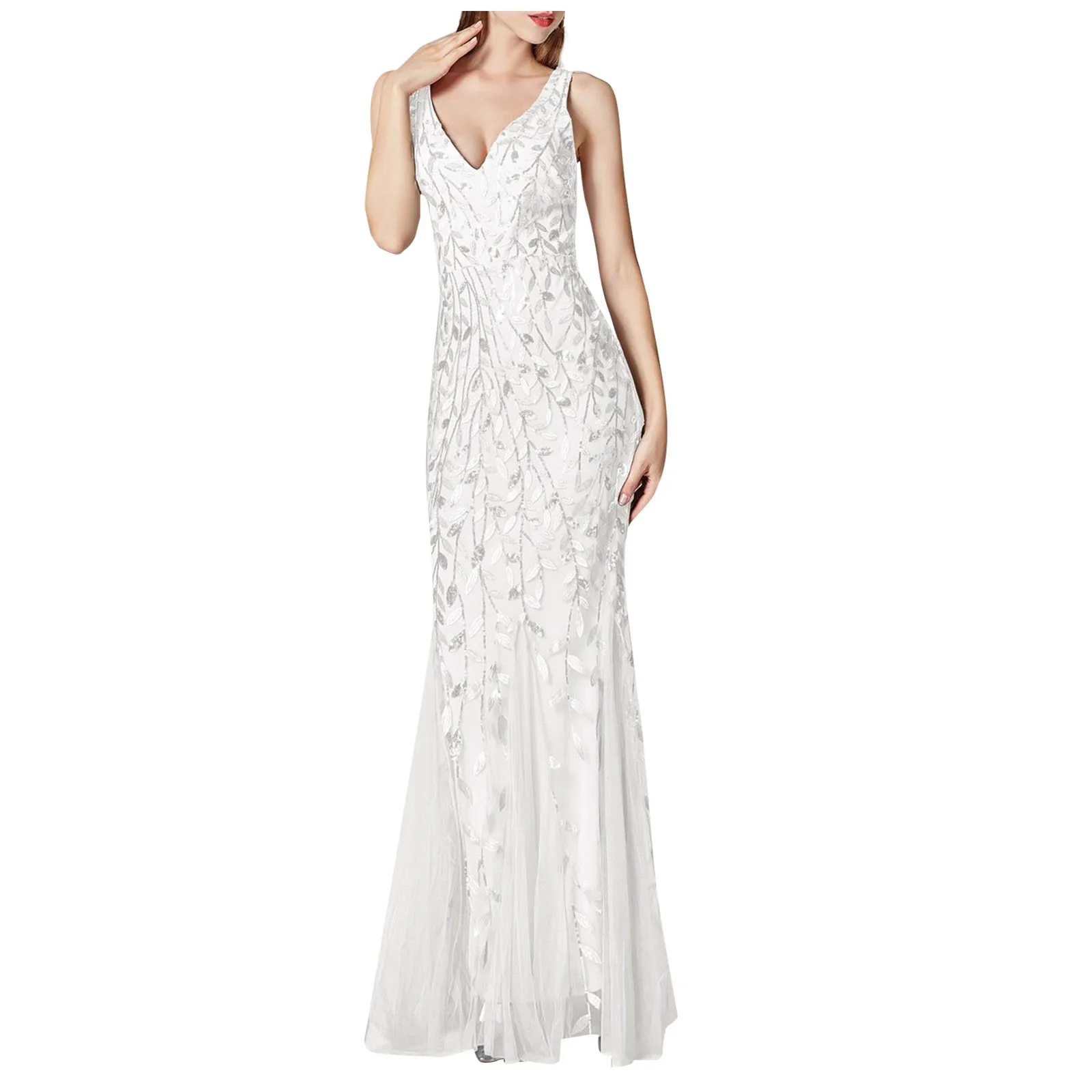 

Women Sexy V-neck Party Dress Embroidered Beaded Slim Sleeveless Dress Sheath Bandage Sexy Vestidos Dresses For Women Vestidos