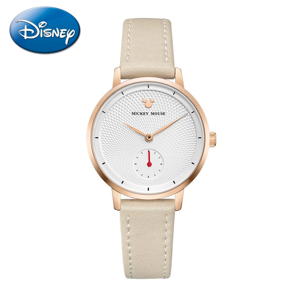 Disney Gift With Box Gypsophila Print Gradient Color Quartz Watch Middle School Student Belt Rhinestone Kid Girl Zegarek Relojes enlarge