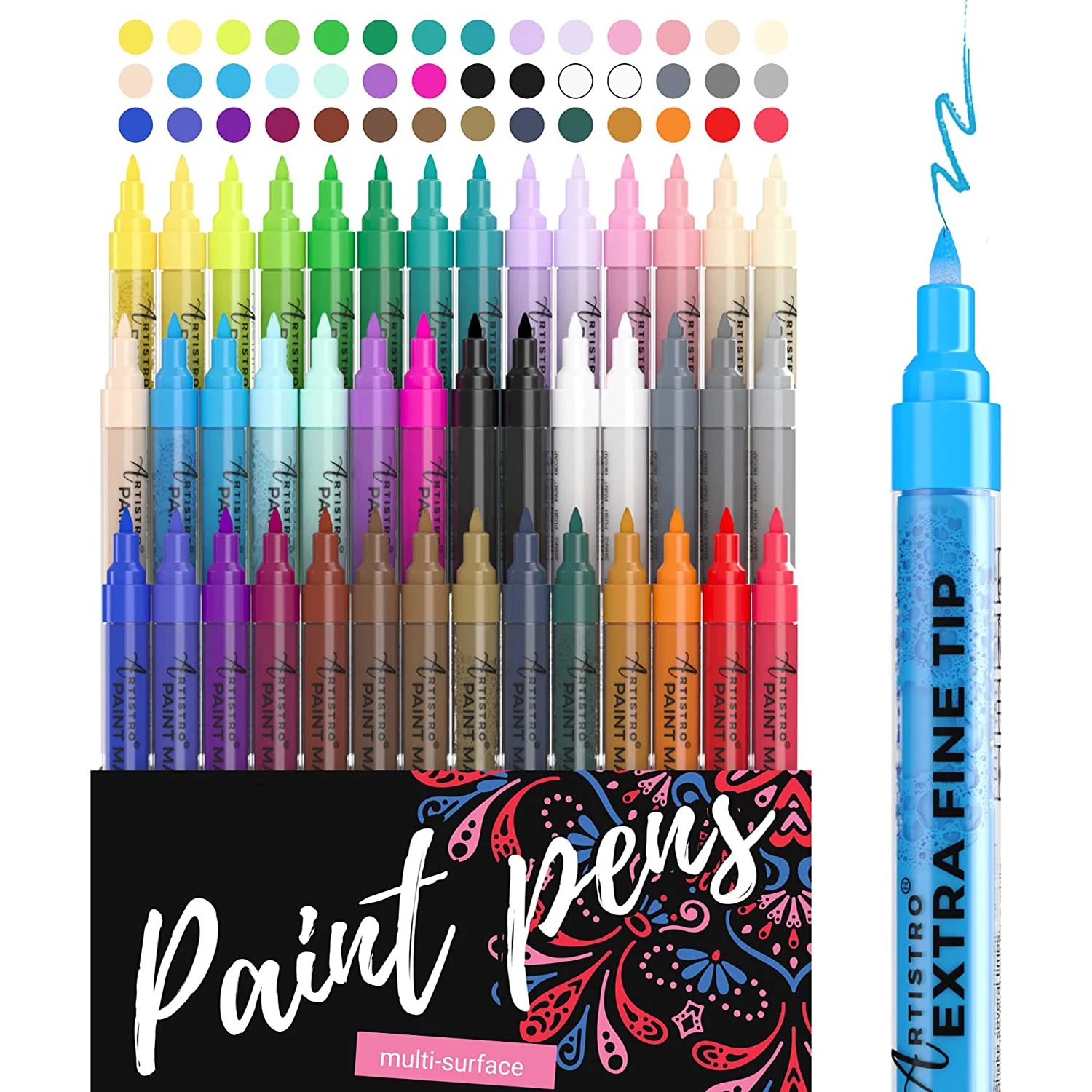 

80 Color Acrylic Marker 0.7/3.0mm Tip Acrylic Paint Marker Pen Waterproof Permanent Marker for Rock Fabric Painting Quick Dry
