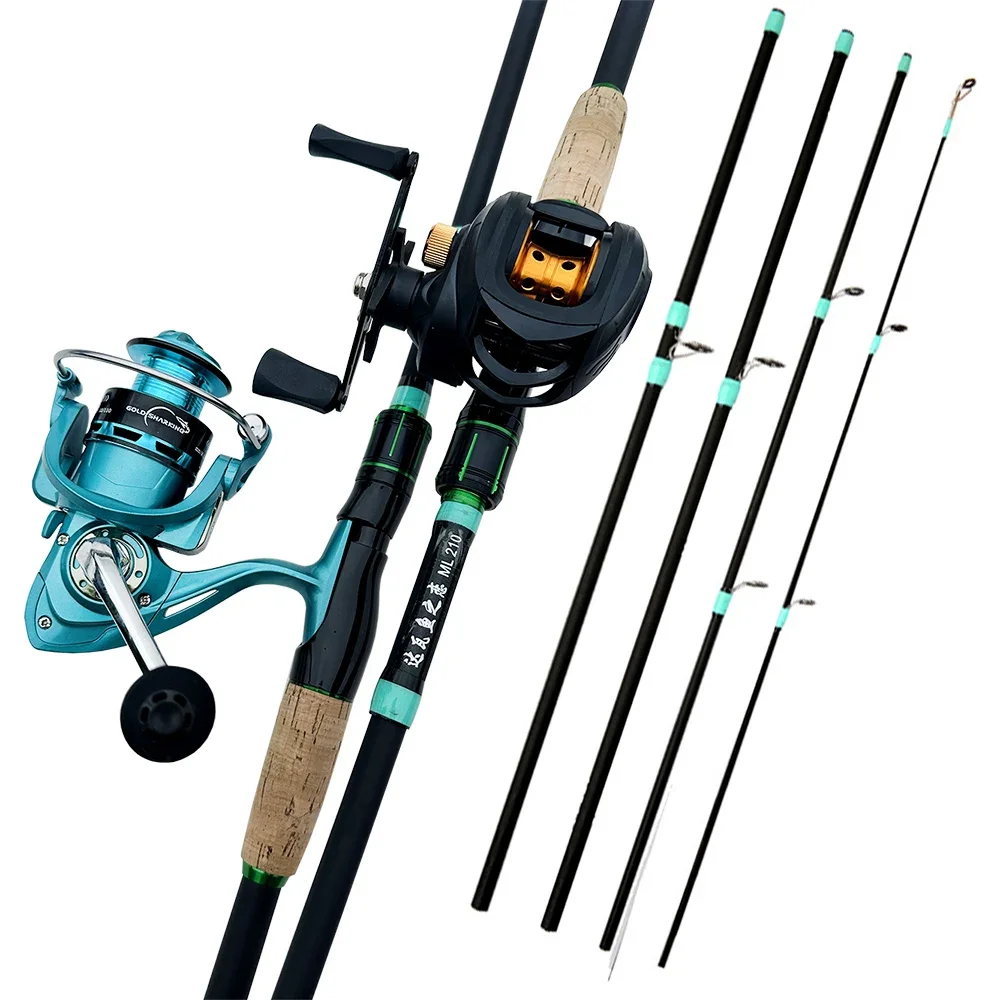 1 8/2 М ML спиннинг кастинговое удилище катушка Combo 4/5 секций дорожная карбоновая