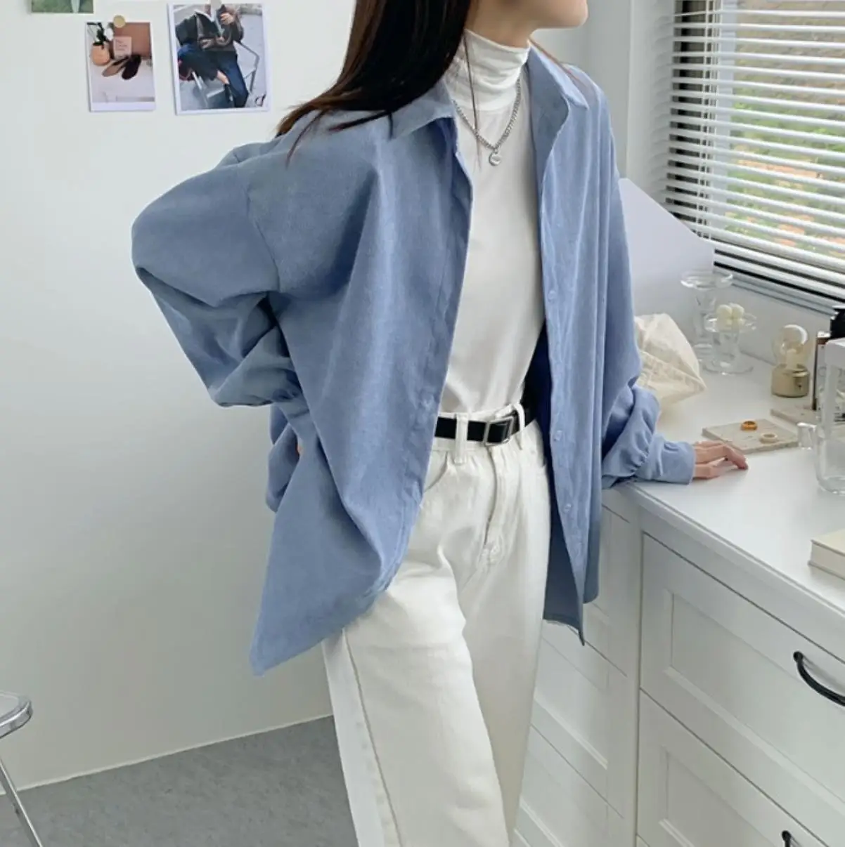 

Design Sense Long Sleeve Shirt Coat Top