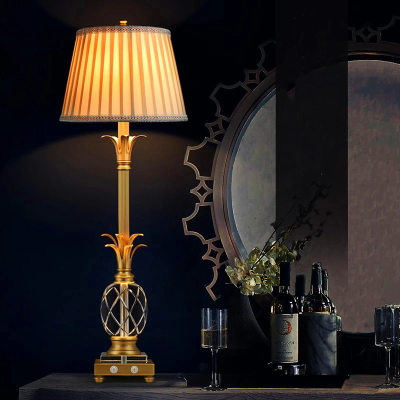 Modern LED Crystal Floor Lights For Living Room Study Floor Lamp Copper Bedroom Bedside Table Lamps Interior Lighting Decoratio