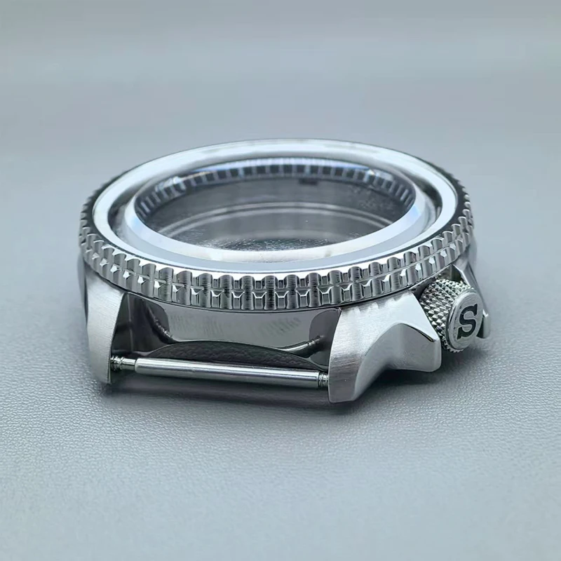 Фото Корпус для часов Mod Silver SKX007 с плоским сапфировым стеклом для NH35 NH36 4R 6R 7S, мужские детали для ремонта циферблата 28,5 мм №3