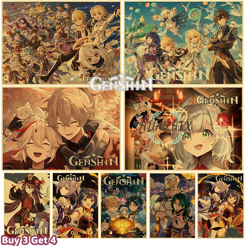 

декор комнаты ретро винтаж декор картины постер картина декор для комнаты pinterest Genshin Impact аниме крафт фотообои искусство в стиле винтаж посте...