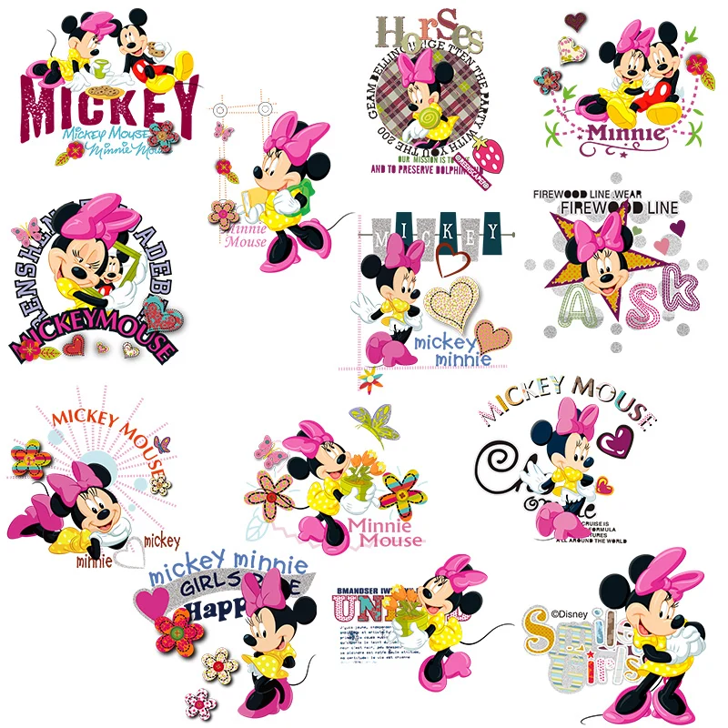 

Disney Mickey Mouse Iron-on Transfers Patches For Kids Clothing Jacket Adhesive Patches Thermal Transfers Decals Patch