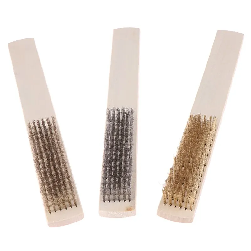 

1 шт., медная проволока из нержавеющей стали, ручка из латуни, Длина щетки 205 мм