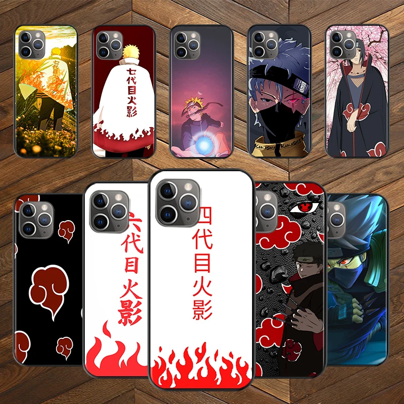 

Naruto four generations Hokage cloak For iPhone 12 Pro Max Mini 11 Pro XS Max X XR 6S 6 7 8 Plus 5S Soft Black Phone Case