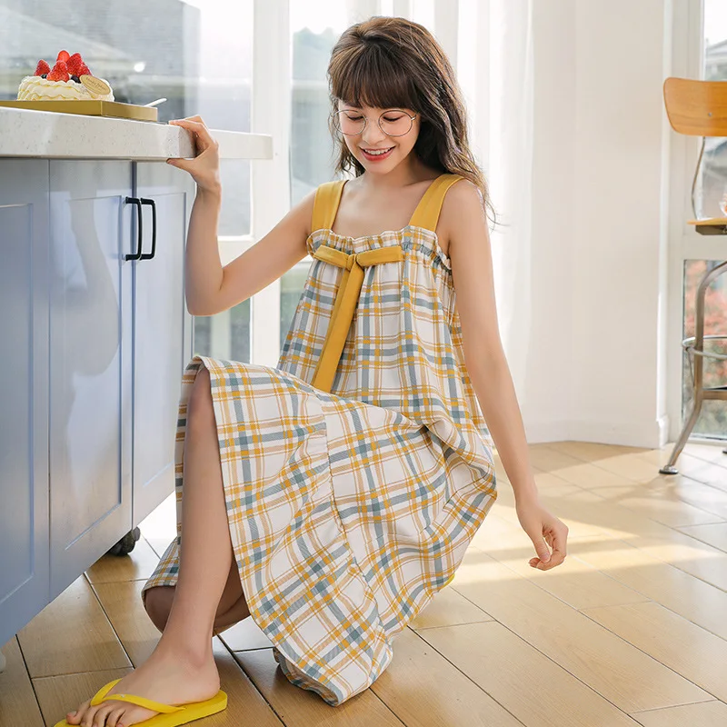 Summer New Women's Nightdress Short-sleeved Fresh and Lovely Sweet Home Service Sleepwear Women Sexy Nightwear Sleep Tops