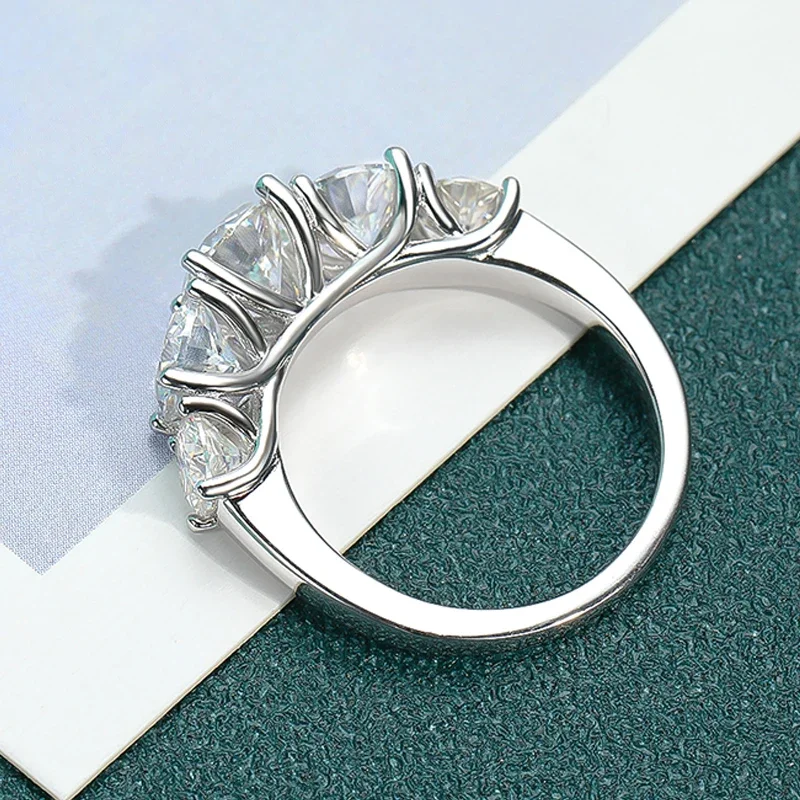 Кольцо Halaile D Color Full Moissanite из стерлингового серебра S925 с ювелирными изделиями