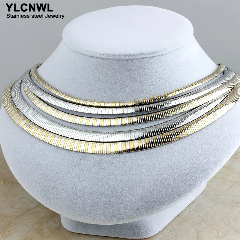 

Flat Snake Chain Necklaces For Women Stainless Steel Silver Gold Color Charm Choker Necklace Ladies Bohemia Jewelry Party Gift