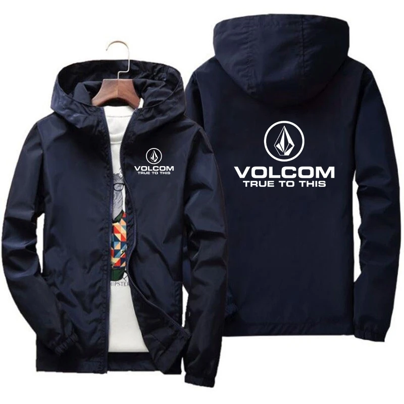 Men's VOLCOM spring autumn Outdoor High Quality Sunscreen Jacket Sports Mountain Hooded Windproof Fashion Casual