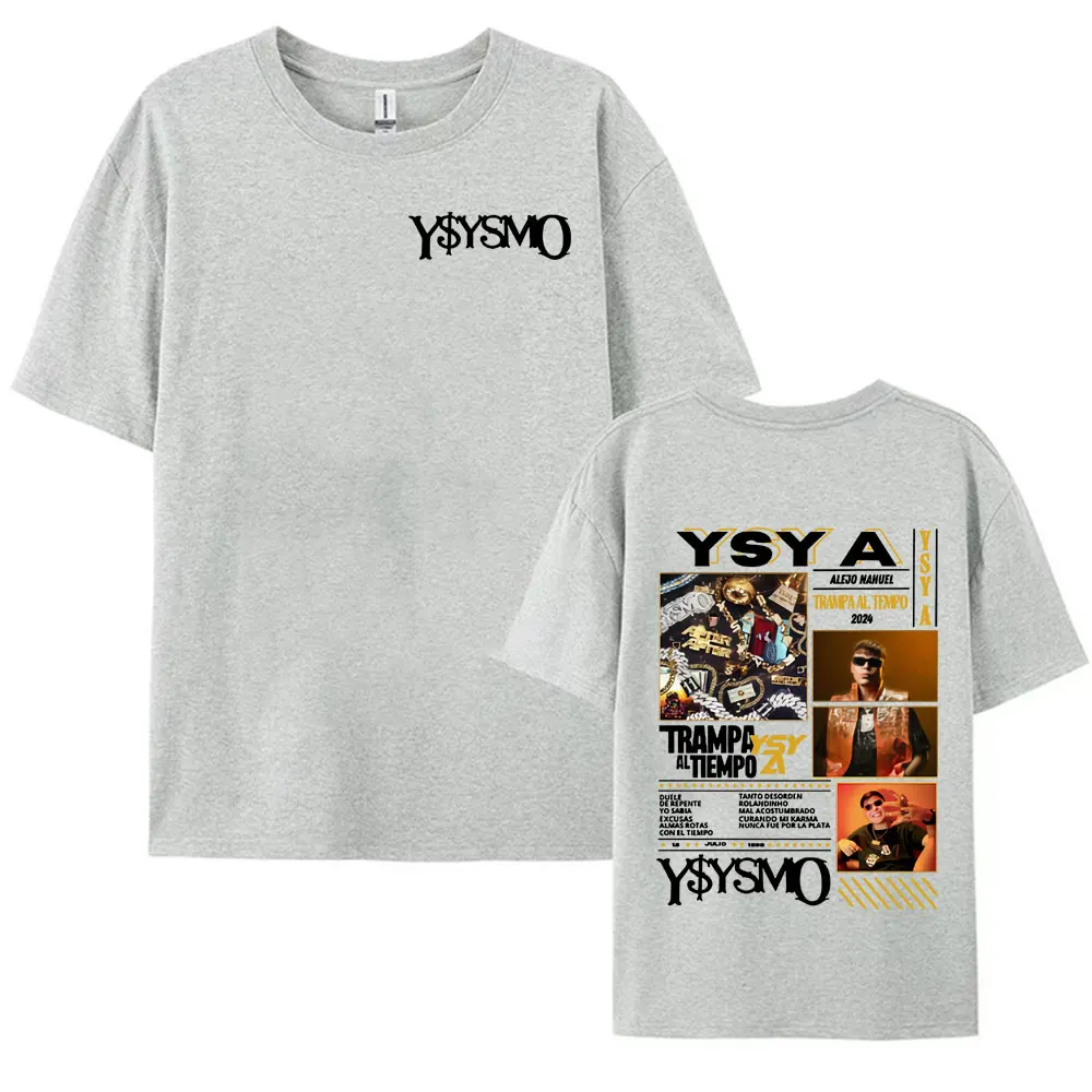 Фото Рэпер Ysy A Trampa Al Tiemopo Album Tour 2025 Футболки Мужчины Женщины Harajuku Ретро Мода Хип-Хоп Футболка Повседневные Хлопковые Футболки №5