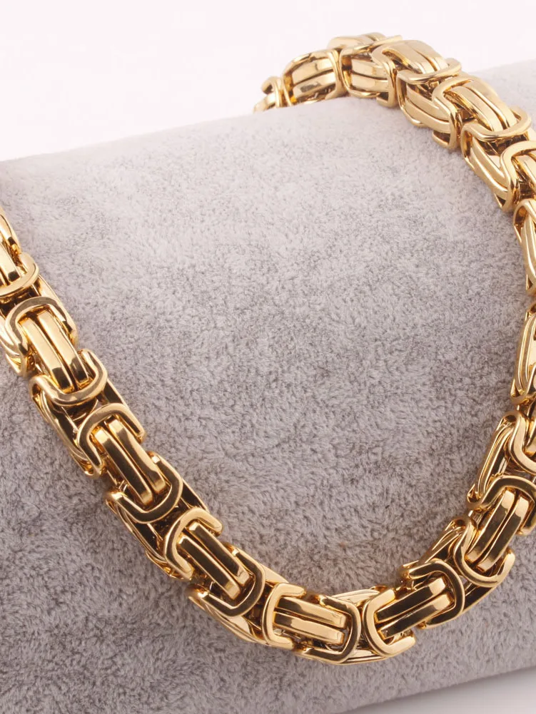 Огромная тяжелая нержавеющая сталь шириной 12 мм 15 византийская цепочка ожерелье