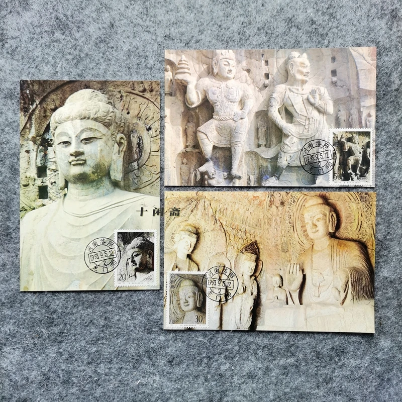 

Толстые пальцы Longmen, 3 листа 1993-13, первый день Хэнань луоян, день почты Longmen, Концевая пленка, самодельная натуральная пленка