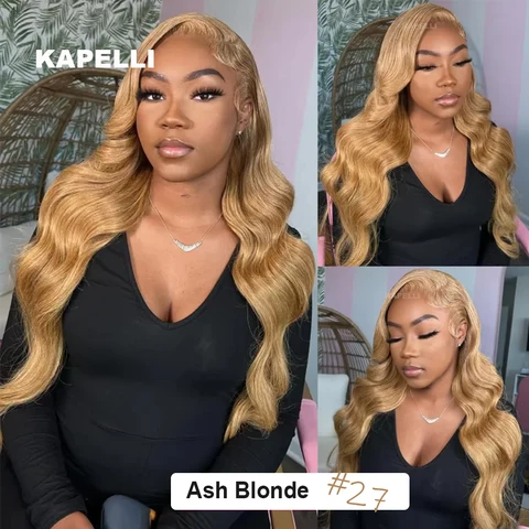 Пучки объемной волны Kapelli 28", 3 шт + застежка 13x4 100% натуральные волосы