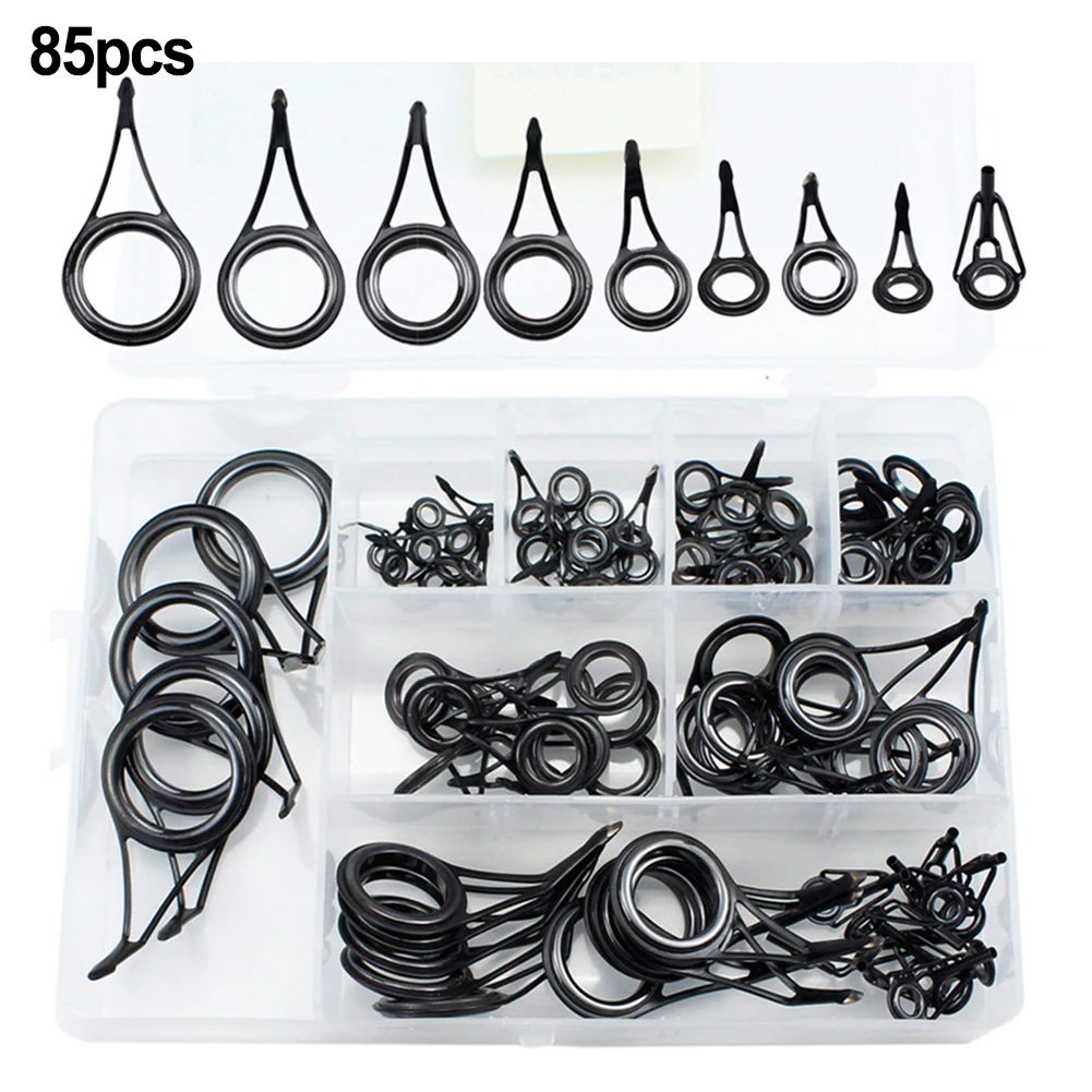

Tip Rod Guides Outdoor Garden Ceramic High Carbon Steel Parts Repair Replacement 1 Set 85 Pcs Ice Fishing Rods