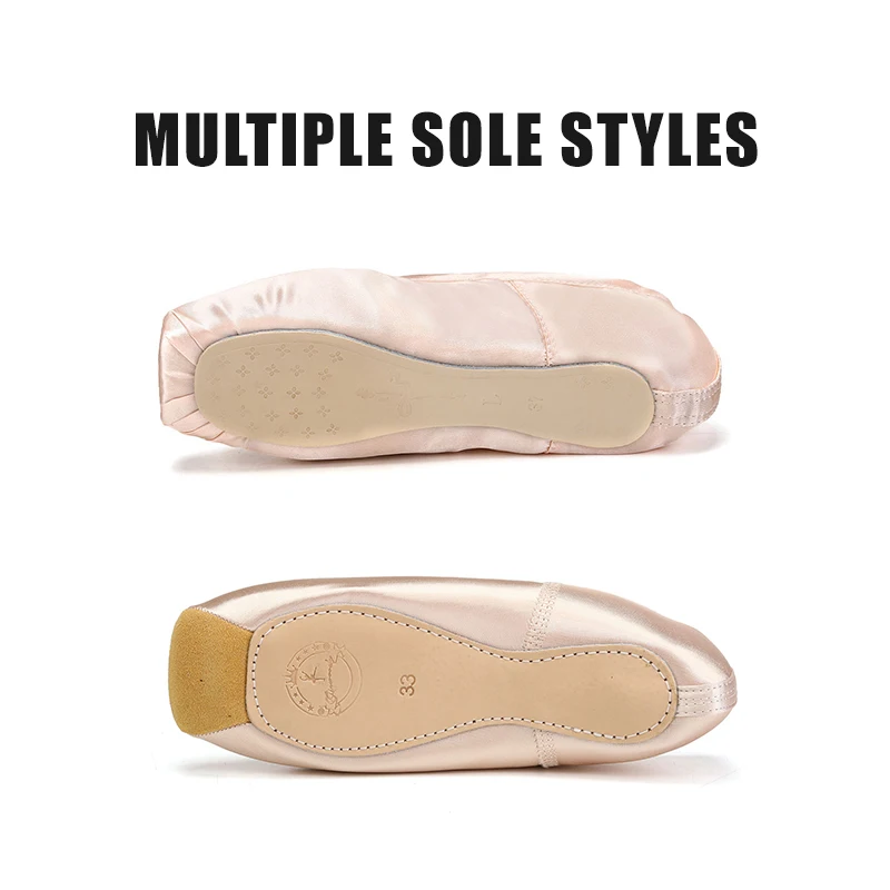 Женские Балетные Танцевальные Туфли Розовые Шелковые Атласные Тренировочные