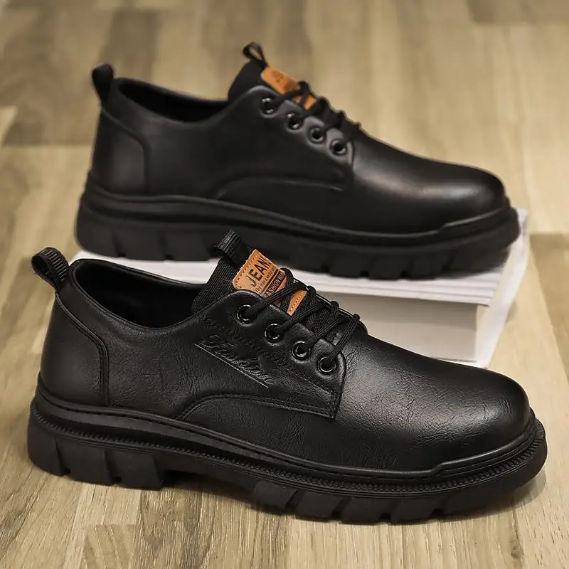 

High Heel Leather Shoes Men's Autumn Formal Wear Business Casual Leather Shoes Men's British Soft Bottom Interview Wedding Bride