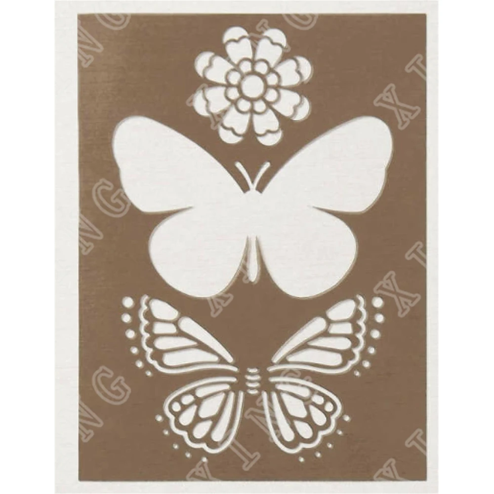 

2022 Spring New Butterflies Flower Decor Diy Graphics Painting Scrapbooking Stamp Ornament Album Embossed Template Reusable