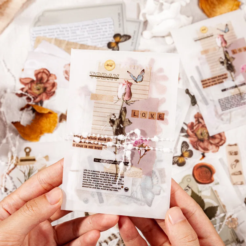 

50 листов, винтажные цветы