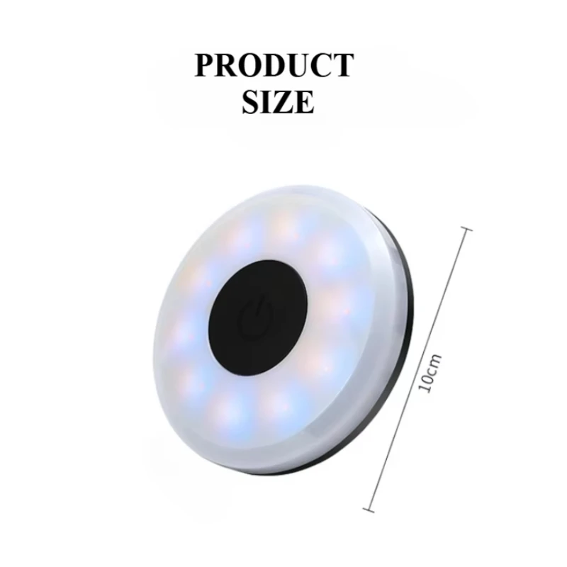 

Круглый сенсорный светильник, автомобильный светодиодный светильник для чтения, внутреннее освещение автомобиля, багажник, потолочный светильник на крыше автомобиля