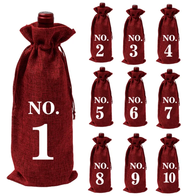 

Льняной мешок для вина, 10 штук