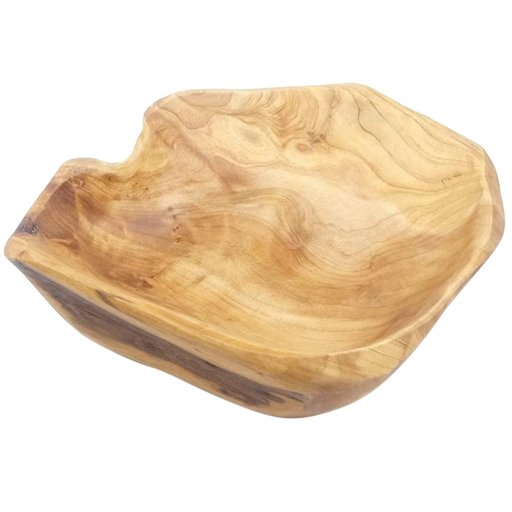 

Wooden Fruit Salad Serving Bowl Hand-Carved Root Bowls Creative Living Room Real Wood Candy Bowl 25-29cm