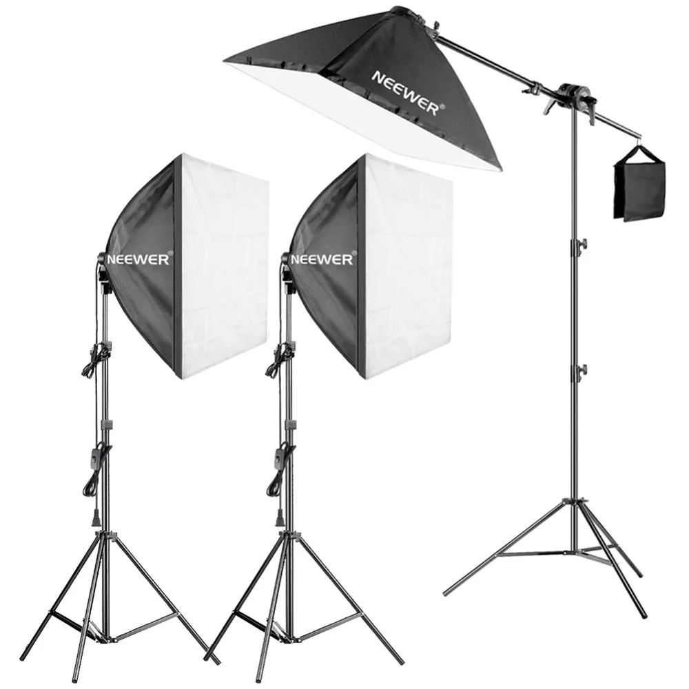 

Neewer 600W Pro Softbox Lighting Kit - 3 Packs 24x24 inches/60x60 centimeters Softbox with 45W Fluorescent Light Bulb for Photo