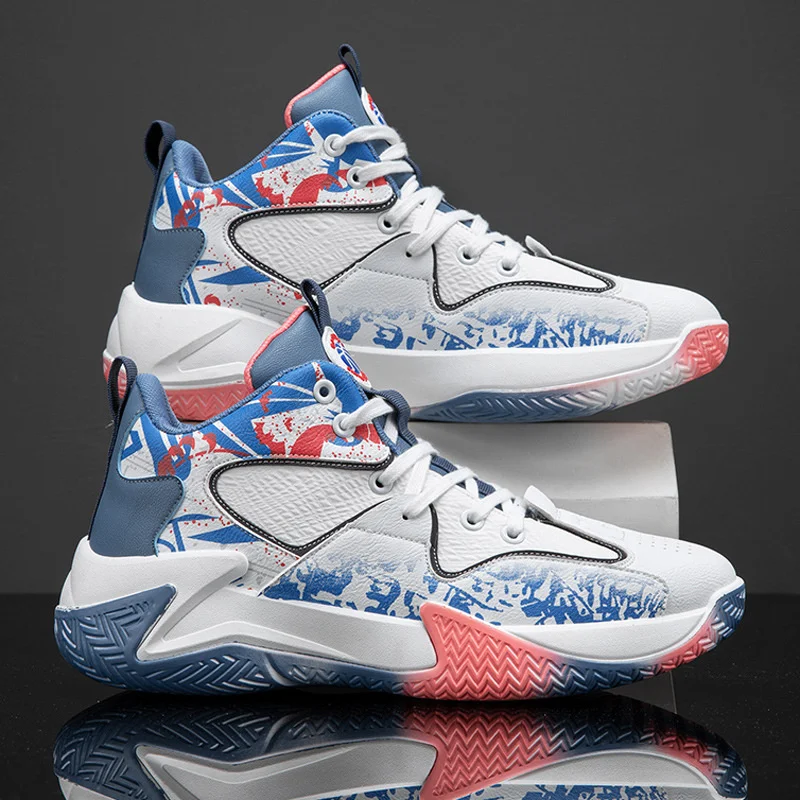 

2022 Brand Couple Sneakers Men Air Cushion Basketball Shoes Women Leather Sports Shoes Male Trainers High-top Waterproof Boots