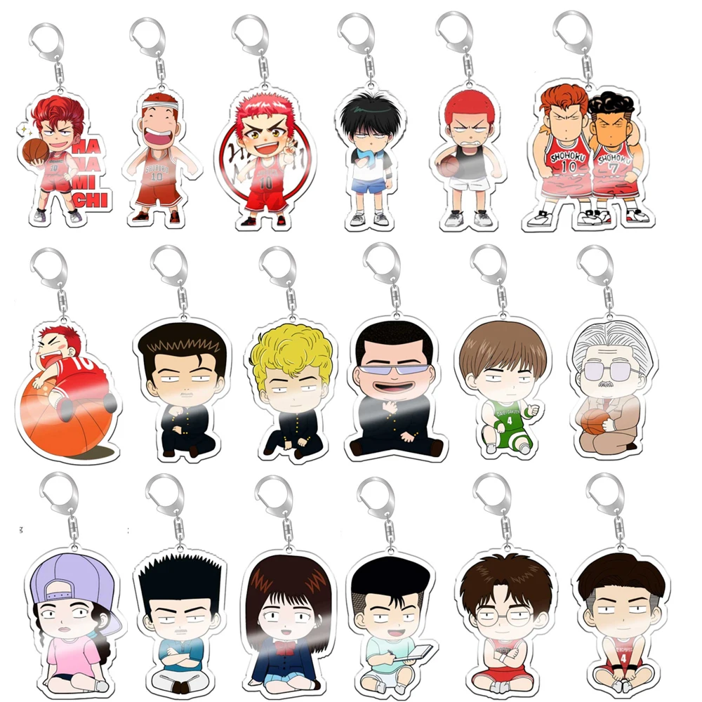 

20 шт аниме Slam Dunk акриловый брелок Hanamichi Sakuragi Kaede Rukawa мультяшный кулон брелок на цепочке коллекционный подарок для фанатов