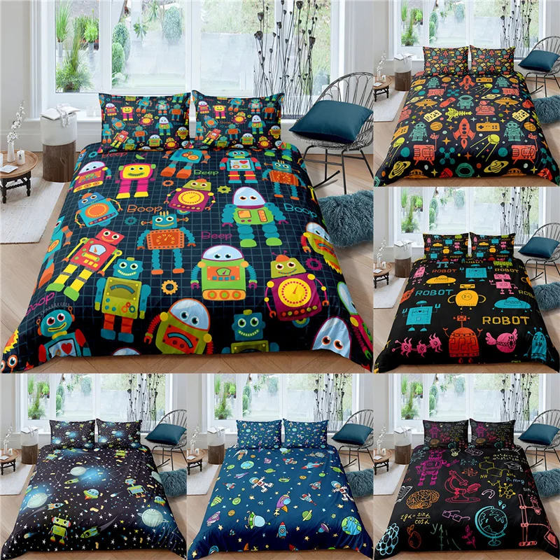 

Home Textile Luxury 3D Astronaut Print 2/3Pcs Kids Aldult Duvet Cover Pillowcase Bedding Set Single Queen and King EU/US/AU Size