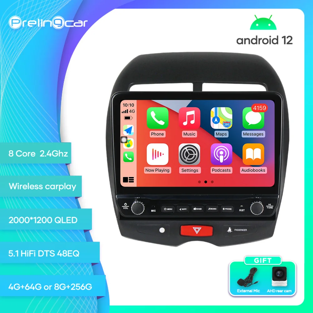 

Prelingcar For Mitsubishi ASX 2010-2016 Android 12 Car Monitor 8 256g Carplay RDS GPS Built 2din Radio DVD Player 5.1 DST