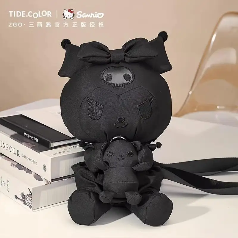 

Zgo Kawaii черный рюкзак Kuromi аниме мультфильм Sanrio темная серия Kulomi кукла рюкзак для девочек сумка плюшевый рюкзак подарок