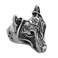 viking odin wolf ring fashion accessories stainless steel wolf head mens ring viking jewelry