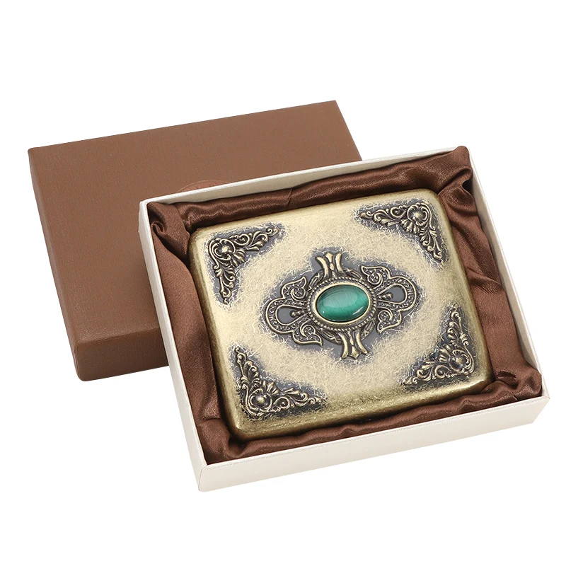 Классическая Ретро-сигарета из латунного сплава с цветочным дизайном, аксессуары для курения, модный подарок для мужчин, держатель для сигарет