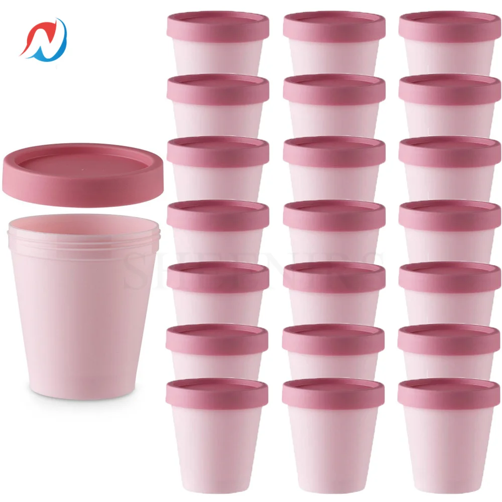

Sheenirs 16pcs 200ml 200g Empty Green Pink White Black Plastic Cosmetic Cream Container Jar for Facial Mask Cosmetics Packaging