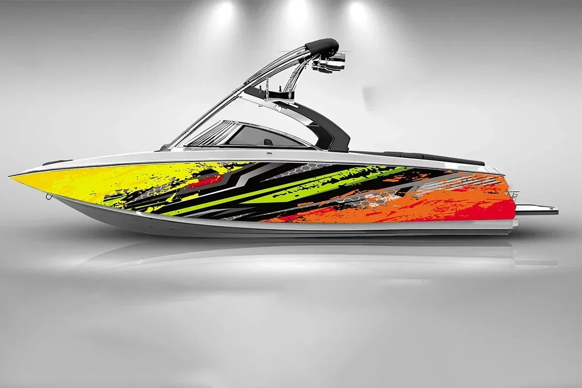 Цветная молния абстрактные наклейки на лодку самоклеящиеся модная наклейка